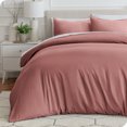 thumbnail image 1 of Bare Home Housse de Couette Sablée - Ultra Douce - Premium 1800 Collection - Ensemble 3 Pcs - Très Grand, Rose Poussiéreux, 1 of 8