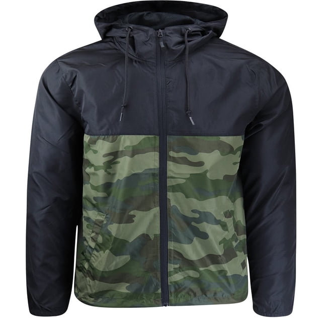 ShirtBANC Men‘s Windbreaker Jacket Hooded Lightweight Water Resistant Raincoat