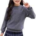 thumbnail image 1 of MeetoTime 4-18 Years Children's Knitted Undershirt Solid Color Thick Half High Neck Long Sleeved Pullover Top, 1 of 5