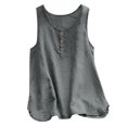thumbnail image 1 of WEIYLL Ladies T Shirts Crew Neck Sleeveless Button Up Grey Blouse Sizes XL, 1 of 1