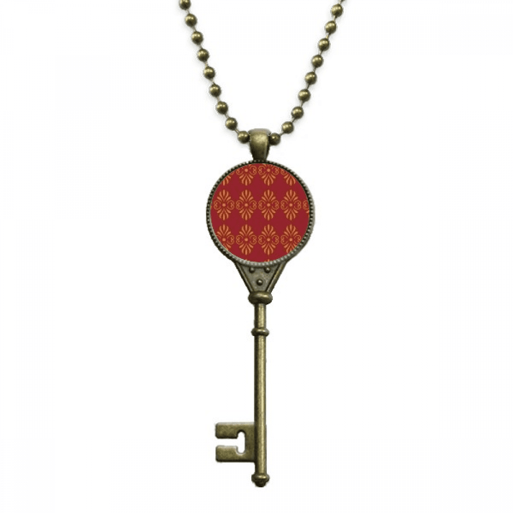 Thaïlande en Rouge Motif Décoratif Collier Porte-Clés Pendentif Plateau Chaîne Ornée