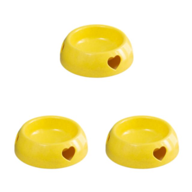 Dalazy Bol pour Chien en Plastique Résistant à l'Usure et Durable, Résistant aux Morsures Longue Durée, Jaune, Grande Taille, Ensemble de 3