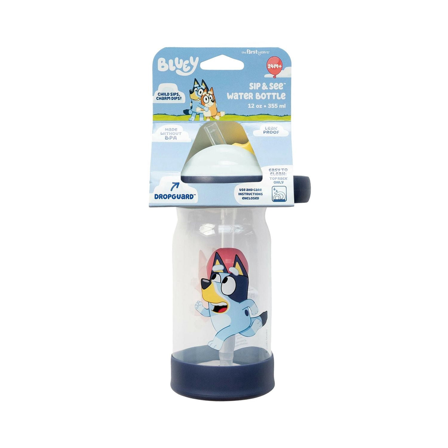 Bluey Sip & See™ Toddler Water Bottle w/ Floating Charm, 12 oz
