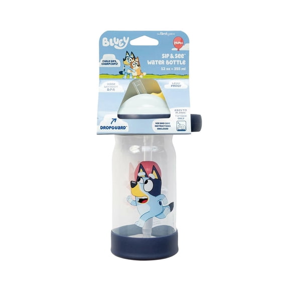 Bouteille d'eau pour tout-petits Bluey Sip & See™ avec breloque flottante, 12 oz
