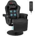 thumbnail image 1 of Goplus Fauteuil Inclinable de Jeu avec Massage, Hauteur Réglable, Chaise Pivotante de Course avec Porte-Gobelet, Noir, 1 of 9