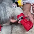 thumbnail image 4 of Winter Dog Shoes Fleece Warm Dog Boots With Reflective Tape 1 Claw Cover Pet Shoes With Drawstring, 4 of 6
