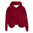 thumbnail image 4 of IMENGL Chandail à Capuchon Décontracté en Peluche Couleur Unie, Rouge G, Taille M-2TG, 4 of 4