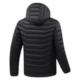 thumbnail image 3 of Men's Solid Zipper Four Control 25 Zone Heating Jacket with USB Charging Feature, Long Sleeve Hooded Coat for Winter Casual Wear, Polyester Material, Hand Wash Cold, 3 of 8