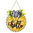 thumbnail image 2 of Tong Hello Summer Front Door Wooden Yellow Seasonal Welcome Sign, 2 of 6