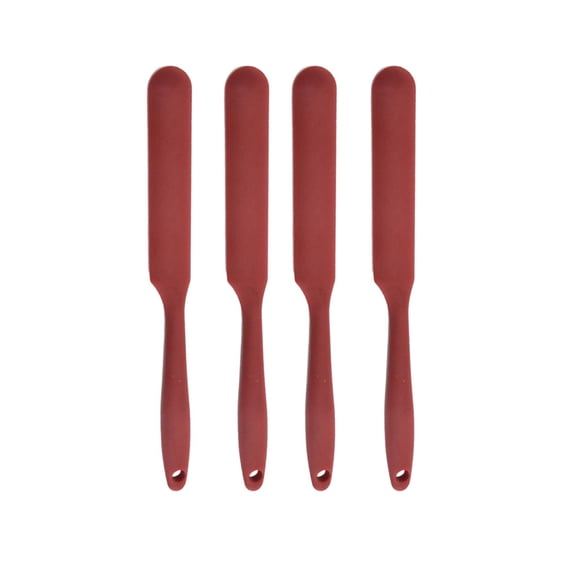 KAKOWELY Silicone Spatula for Baking Use Red Color EnvironmentallyFriendly Durable Lightweight Easy to Clean 4pcs,9.45"X0.98"X0.2"