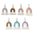 thumbnail image 1 of Baohd Weaving Rainbow Keychains Jewelry Adornment Fashion Accessory Key Ring Pendant Keyholder Ornament Colorful DIY Bag Charm Yellow, 1 of 6