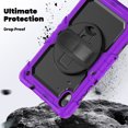 thumbnail image 3 of Case for Lenovo Tab K10 10.3 Inch / M10 FHD Plus 2020 2nd Gen with Screen Protector, 360 Degree Rotating Kickstand Hand Strap Heavy Duty Shockproof Cover with Shoulder Strap, Purple, 3 of 7
