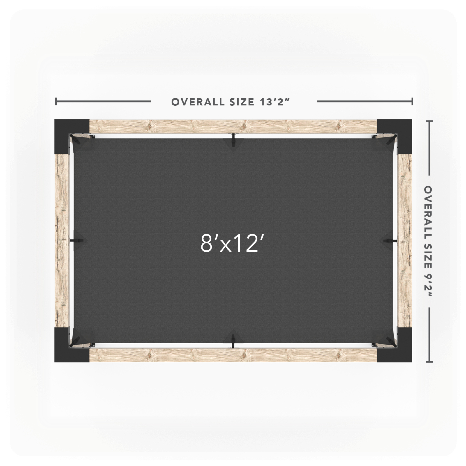 Toja 8' X 12' Pergola Kit With Shade Sail For 6X6 Wood Posts