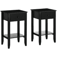thumbnail image 1 of HOMCOM Ensemble de 2 Tables d'Appoint, Tables de Bout avec Tiroir et Tablette Inférieure, 1 of 10