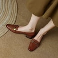 thumbnail image 1 of Babysbule Chaussures Décontractées pour Femmes Style Petit Parfum Bout Rond Perle Style Rétro Français Chaussures Mary Plates à Bouche Peu Profonde Chaussures en Cuir Verni Doux, 1 of 8