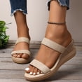 thumbnail image 2 of Dakaela Sandales pour Femmes Confortables à Plateforme Compensée Espadrilles à Bout Ouvert pour la Marche à Enfiler Beige 9, 2 of 9