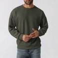 thumbnail image 3 of LOVZFMLL Jackets for Men's Casual Sports Long Sleeve Solid Color Crewneck Sweater Sweater Base, 3 of 6