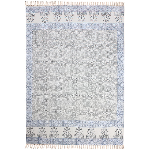 Casavani Tapis d'Entrée et de Couloir Tapis d'Extérieur, Bleu 7x10 Pi