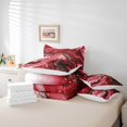 thumbnail image 4 of YST Ensemble de Literie 7 Pcs Marbré Rouge, Full, Motif Pierre Roche Abstraite, Lit en Sac, Ensemble de Literie Aquarelle, 4 of 4