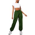 thumbnail image 1 of Innerwin Jogger Pants With Pockets Women Trousers Sports Solid Color Lounge Sweatpants Dark Green M, 1 of 4