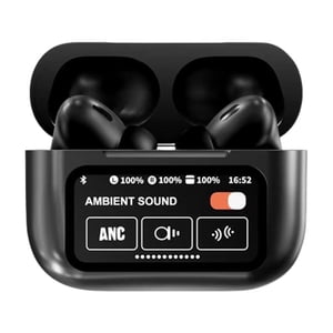A9Pro Ecouteurs sans fil avec Bluetooth 5.3, IPX4 Imperméable, LCD Toucher l'écran, ANC Réduction du bruit, 13mm Haut-parleurs de cuivre, 25mAh Batterie d'écoute & 300mAh Cas de charge pour 5-6H Temps de jeu, Type-C