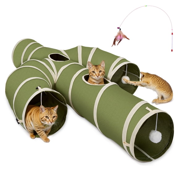 Ownpets Cat Tunnel Toy Cat Toy Collapsible Pet Tunnel Cactus Shaped for Cat Rabbit Puppy
