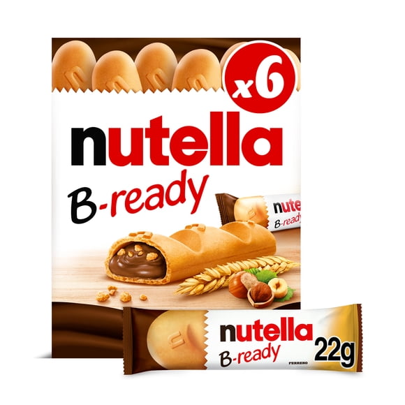 NUTELLA B-READY, Snack Bars, Crispy wafer filled with delicious NUTELLA, 6x22g