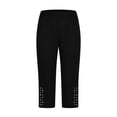 thumbnail image 4 of Capri Leggings For Women Summer Rhinestone Dressy Cropped High Waist Yoga Pants Compression Leggings Workout Pants Workout Leggings for Women Pack Womens High Waist Yoga Leggings with Pockets plus, 4 of 4