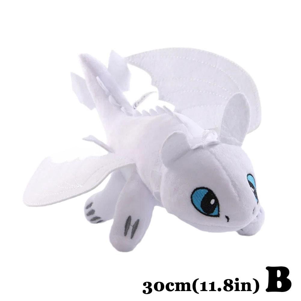 Black And White Dragon Night Fury Toothless, Light Fury Dragon Taming Dinosaur Plush Toy