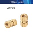 thumbnail image 4 of Wekity M3x8mm Female Thread Knurled Nuts,200PCS Hx5mm OD Brass Threaded Insert Embedment Nuts Hydraulic Welded Joint Injection Molding Assortment Kit for 3D Printing Injection Molding-0621, 4 of 5