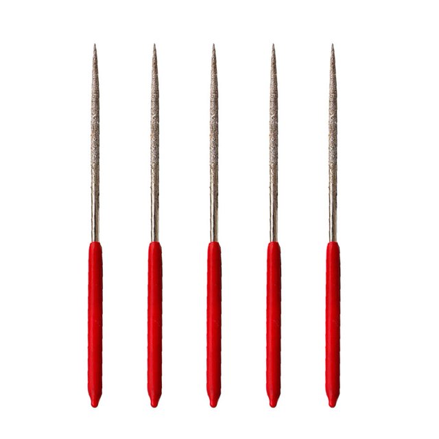 5 Pcs Lime à Aiguille Ronde Diamant Industriel pour Réparation de Découpe en Céramique Verre 140mm