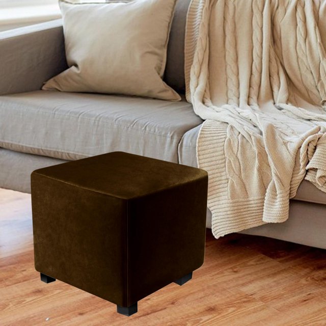 Dustproof Footrest Foot Stool Slipcover with Elastic Bottom Ottoman Cover