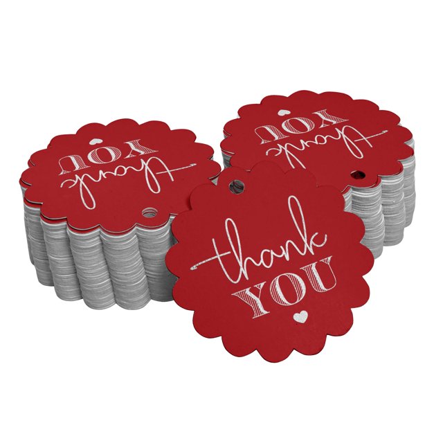 Inkdotpot 100 Lot Étiquettes en Papier Merci pour Douche Nuptiale, Étiquettes Suspendues en Vraie Feuille d'Argent