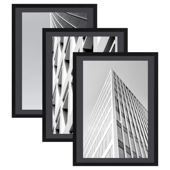 ELSKER&HOME 24x36 Poster Frame 3 Pack, 24x36 Black Frame Display 20x30 Photo with mat or 24x36 Picture frame without Mat, Horizontal and Vertical Wall Mounting