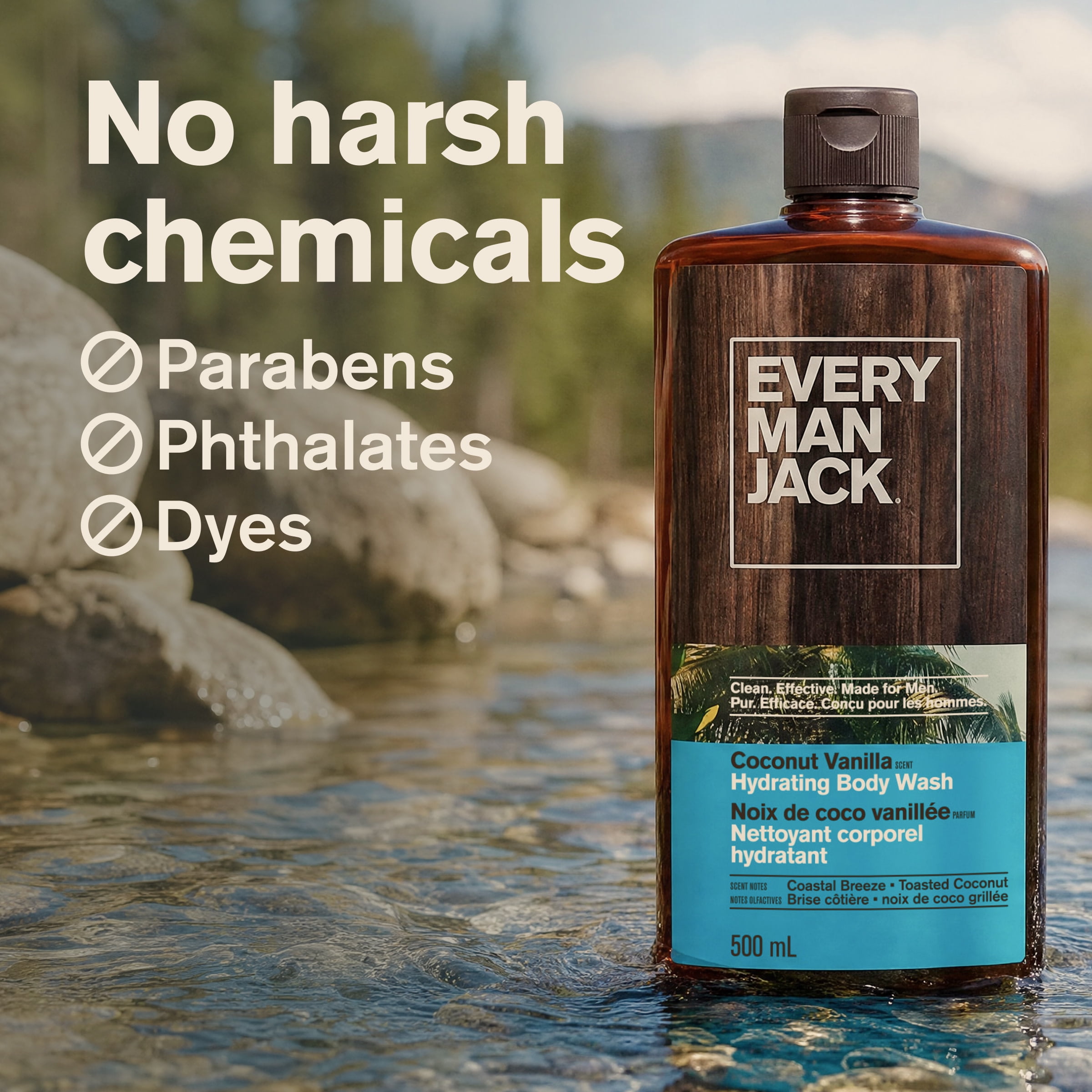 Every Man Jack Coconut + Vanilla Hydrating Body Wash for Men, Naturally Derived