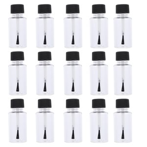 FRCOLOR Bouteilles à ongles en polonais 20pcs 20ml Bouteille de Nail Polonais Vide Boutilles de Nails Polonais clair avec et Brush,2.95"X0.94"X0,94"