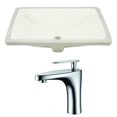 thumbnail image 1 of 20.75-in. W Rectangle Bathroom Undermount Sink Set In Biscuit - Chrome Hardware AI-22788, 1 of 8