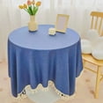 thumbnail image 1 of Birdeem Table Cloths Rectangle,60%Cotton,40%Linen Tablecloths with Fringe for Small Tables, 55X55 Inch Linen Sqaure Table Cloth for Wedding, Party, Indoor,Outdoor, Machine Washable, 1 of 8