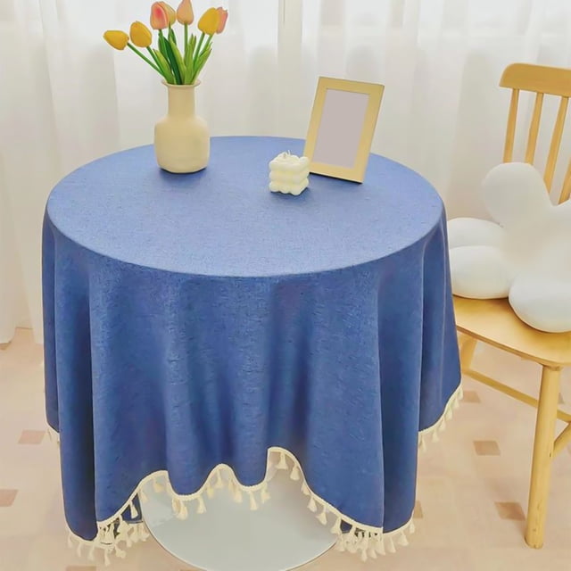 Birdeem Table Cloths Rectangle,60%Cotton,40%Linen Tablecloths with Fringe for Small Tables, 55X55 Inch Linen Sqaure Table Cloth for Wedding, Party, Indoor,Outdoor, Machine Washable