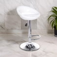 thumbnail image 3 of Heavenly Collection White Round Stool, White Adjustable Stool, White Plastic Stool, White Shiny Stool with Stainless Steel Base, White Low Back Stool with Footrest, Plastic Stool, Kitchen Stool, Islan, 3 of 9