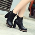 thumbnail image 4 of LSLJS Bottines à Talons Hauts pour Femmes, Bottes à Talons Hauts à Talon Épais pour Femmes à Bout Rond Rétro avec Fermeture Éclair Arrière, Bottines et Bottillons pour Femmes, 4 of 5