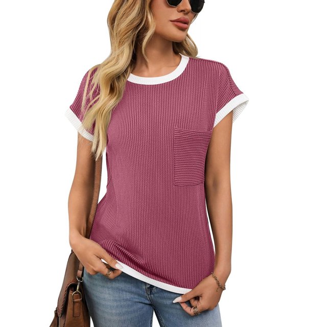 T-shirts à Manches Courtes pour Femmes Rouge P