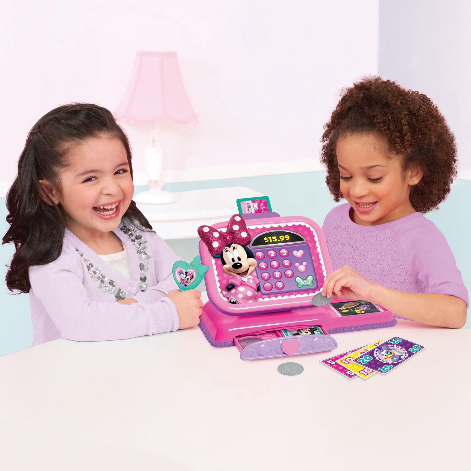 Caisse enregistreuse Minnie Mouse de Disney Junior avec fonctions sonores, jeux d’imitation et déguisements, jouets pour enfants de 3 ans et plus par Just Play