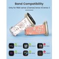 thumbnail image 4 of Wearlizer 2 Packs Compatible with Fitbit Versa 4 Bands/Versa 3 Bands/Sense 2 Bands/Sense Bands for Women, Pretty Two-tone Floral Engraved Silicone Straps, Cute Flower Pattern Sport Wristband Bracelets, 4 of 7