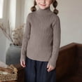 thumbnail image 2 of LOVZFMLL Girl's Sweater, Turtleneck Ribbed Pullover Solid Color, Casual Essential Cozy Stretchy Layering Top Fall Winter Top Kid Girls Clothes for 7-8 Years, 2 of 4