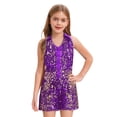 thumbnail image 1 of renvena Short Sequin Jumpsuits Pageant Romper For Girls Jazz Hip Hop Dancing Wedding Evening Purple 12, 1 of 5