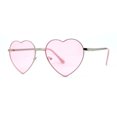 thumbnail image 3 of Womens Classic Metal Rim Heart Shape Valentines Sunglasses Silver Pink, 3 of 4