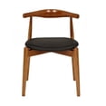 thumbnail image 1 of Plata Décor Import Inc – Urban Loft Elbow Armless Dining Chair – Black Faux Leather & Wood Frame Ideal for Condo, Dining Spaces, Home Office or Reception and Waiting Areas, 1 of 1