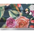 thumbnail image 3 of Soimoi Poly Georgette Fabric Leaves & Rose Flower Print Fabric by the Yard 52 Inch Wide, 3 of 3