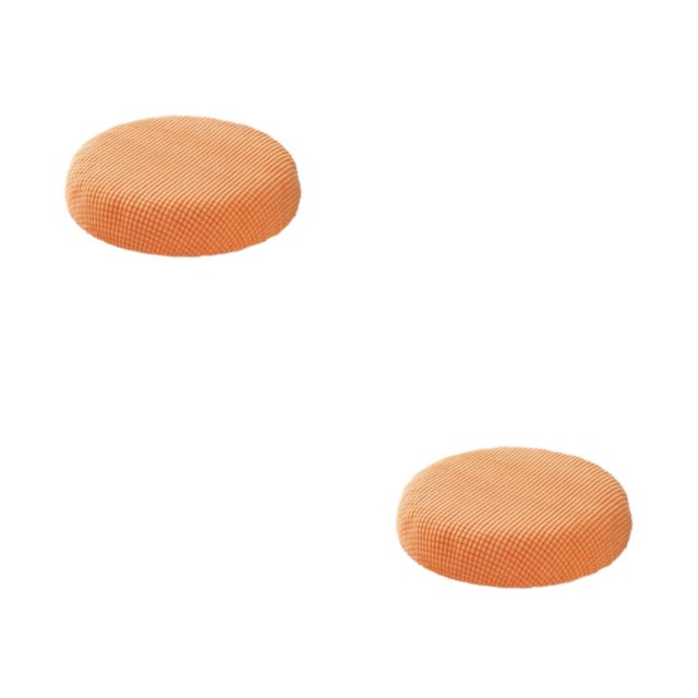 maskred Housses de Coussin Rondes pour Tabouret Confortable Polyester Imperméabilisation Douce orange 2Set